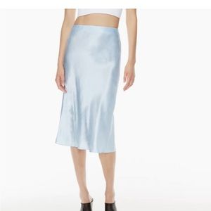Babaton by Aritzia Light Blue Midi slip skirt size 0